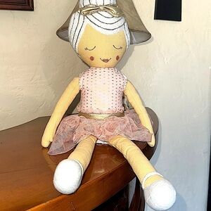 Target PILLOWFORT Plush Ballerina 20" Rag Doll Pink Girly Decorative Bedroom Toy